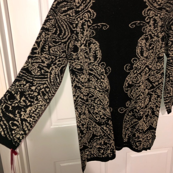 Holiday black / metallic Gold New Tunic Sweater Ruby Rd.  tunic NWT $59 - Picture 5 of 6